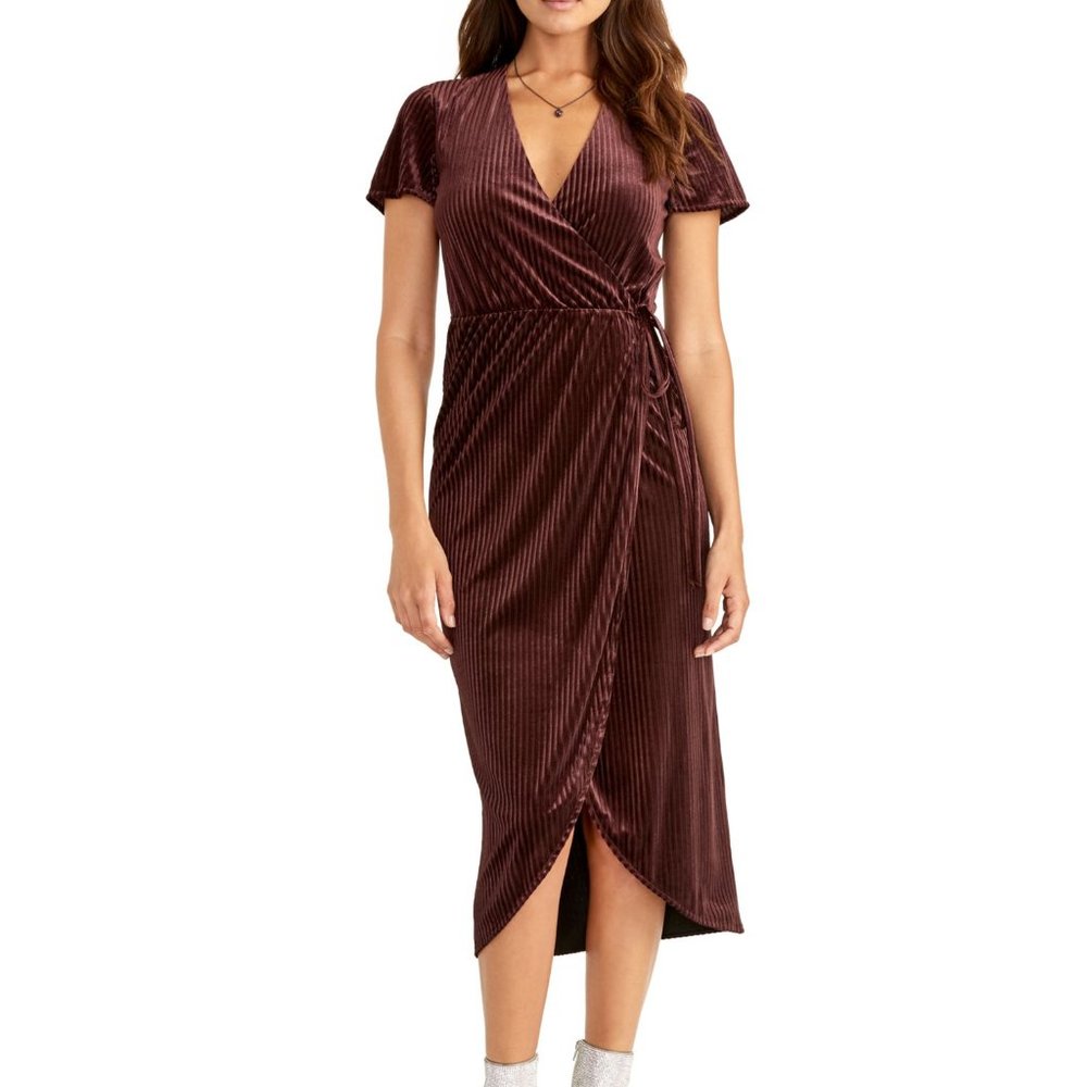 RACHEL Rachel Roy Aubergine Velvet Dress NWT
